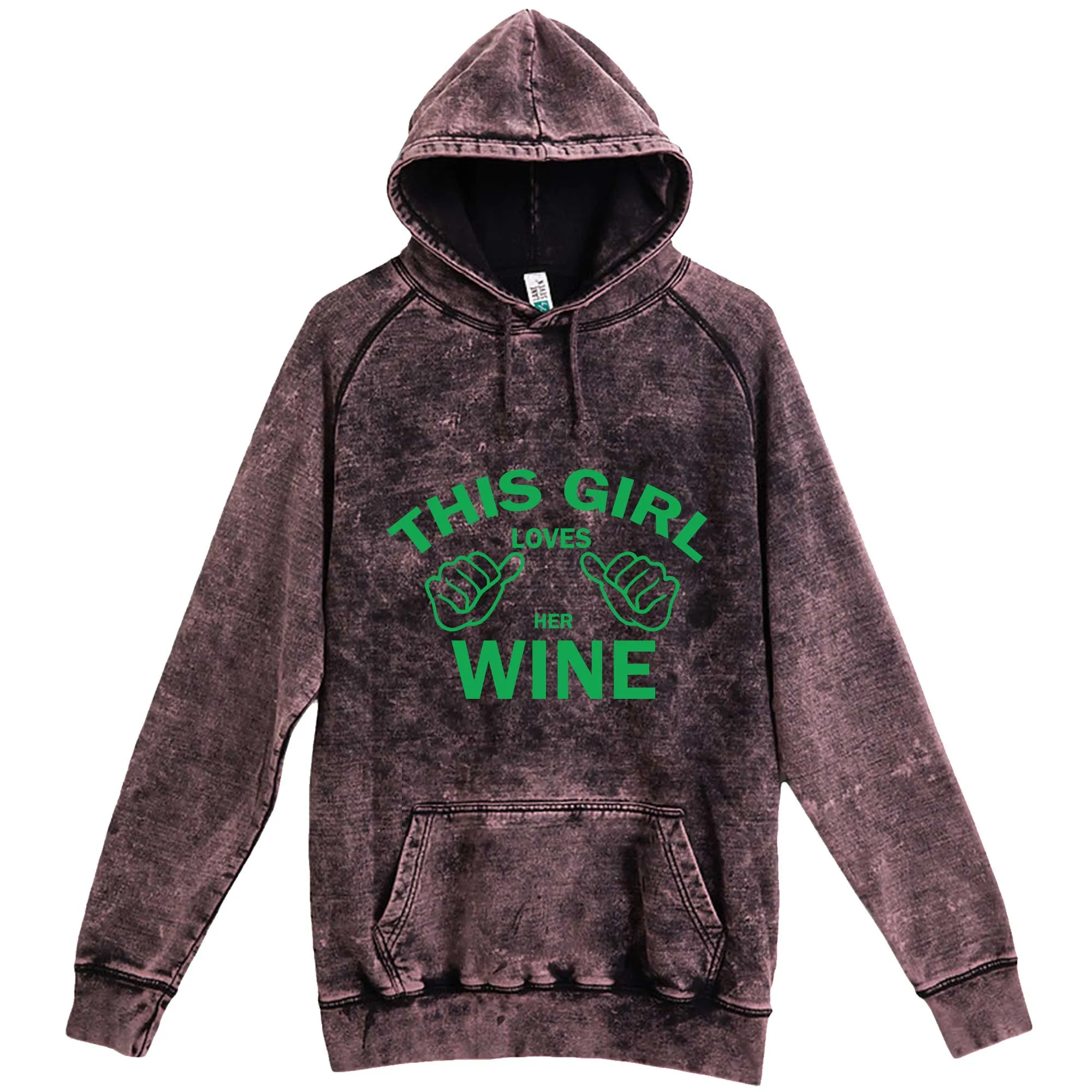 "This Girl Loves Her Wine, Green Text" hoodie