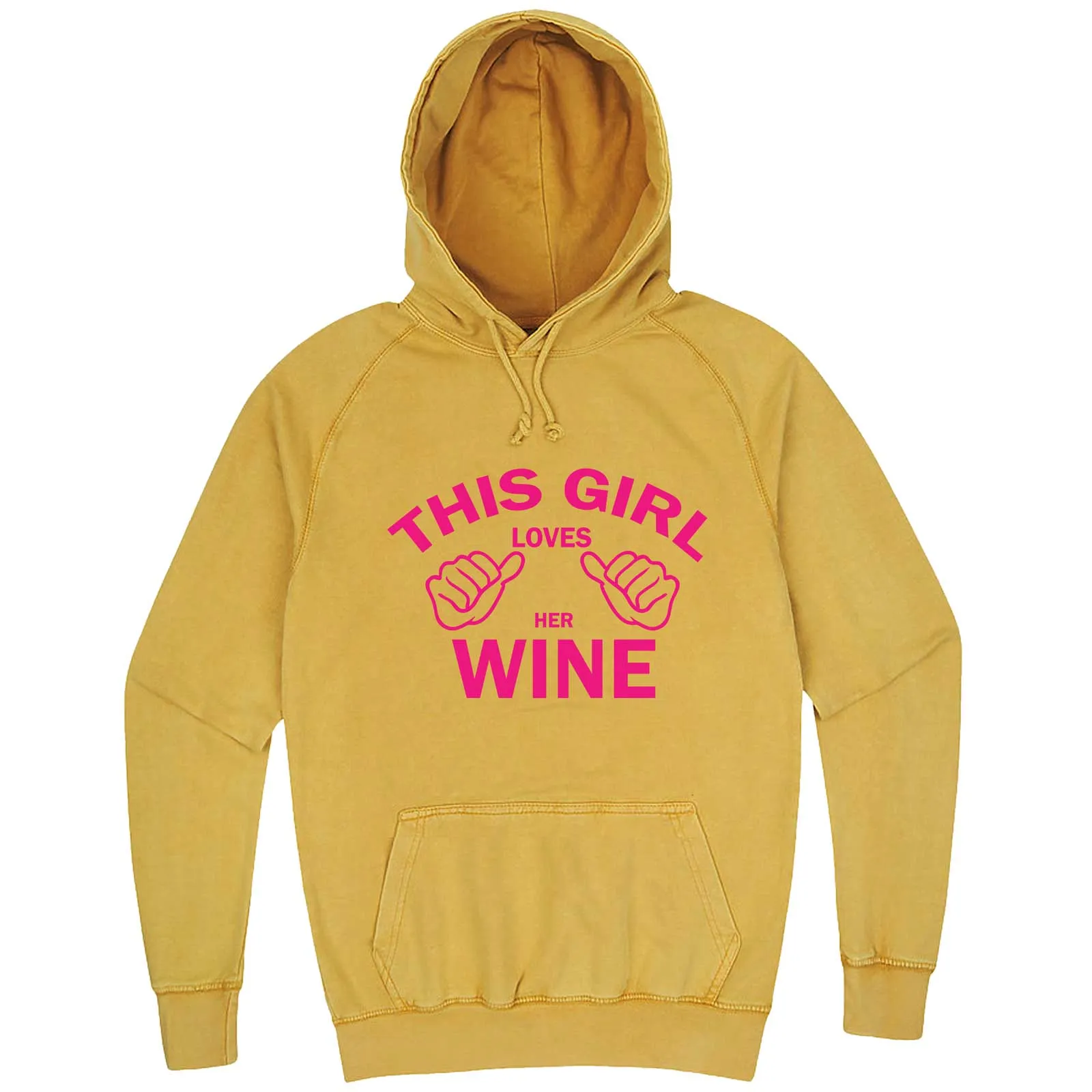 "This Girl Loves Her Wine, Pink Text" hoodie