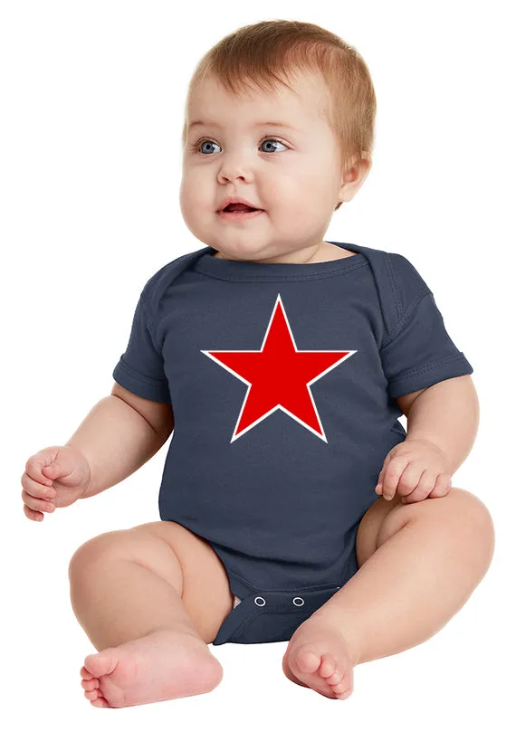 Red White and Blue Star Baby Bodysuit