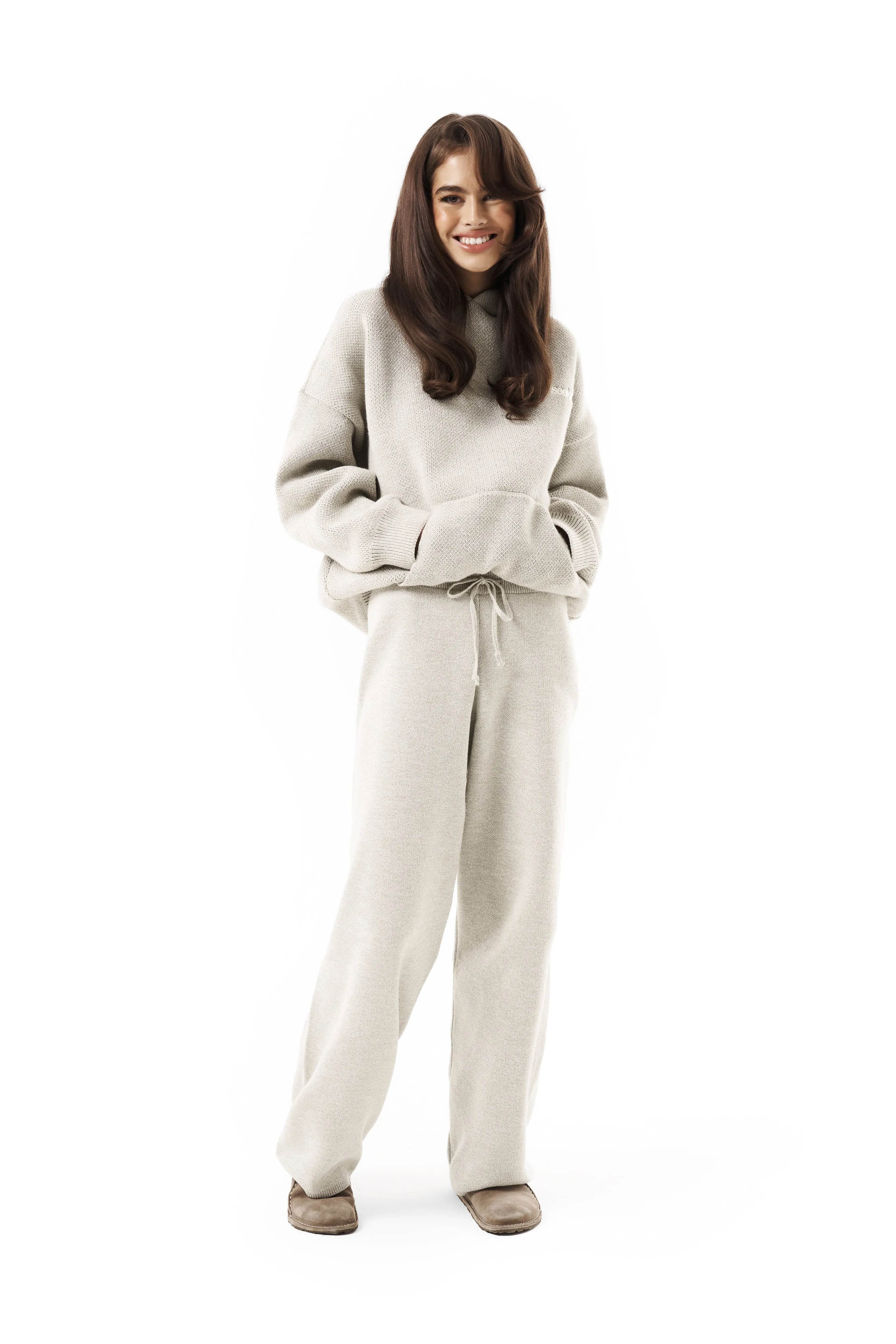 Cozy Seekers Knit Sweatpants in Husk - Perfect for Comfort and Style