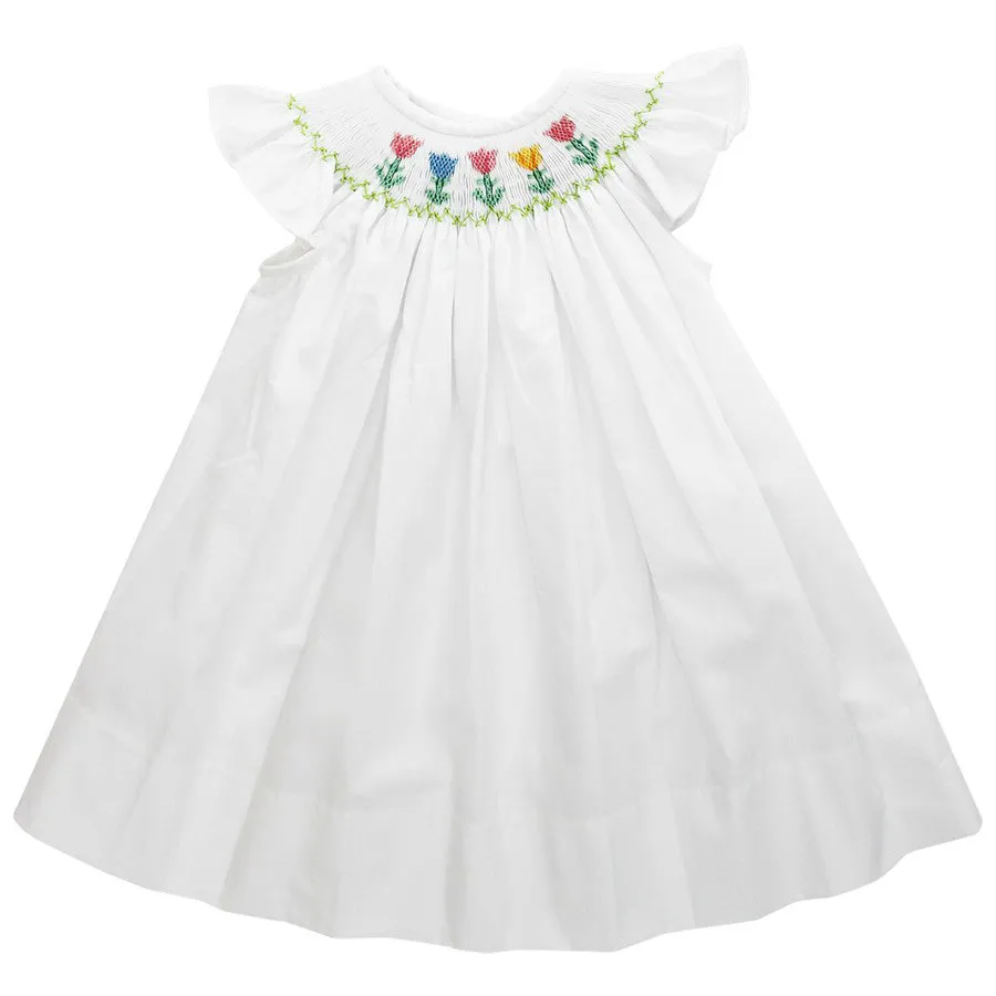 Smocked Tulips- Bishop Dress