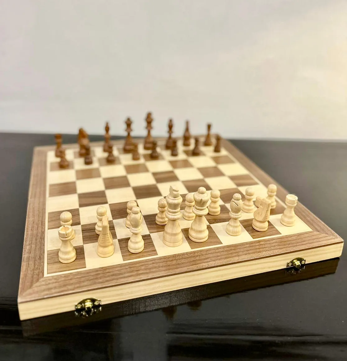 Wooden Chess & Backgammon Set