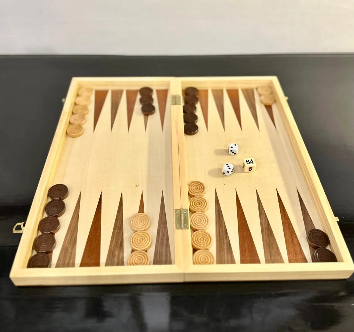 Wooden Chess & Backgammon Set