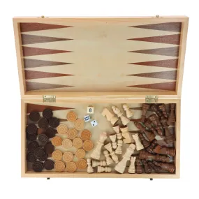 Wooden Chess & Backgammon Set